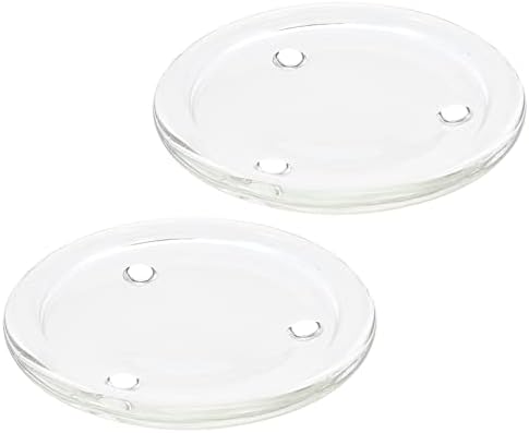 LIFKOME 2pcs Round Glass Candle Holder Set