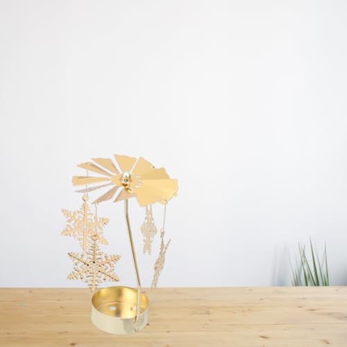 Romantic Rotating Snowflake Candlestick Holder