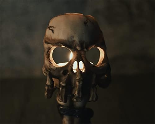 DistinctiveStyle Skull Candle Holder - Halloween Gothic Party Favor