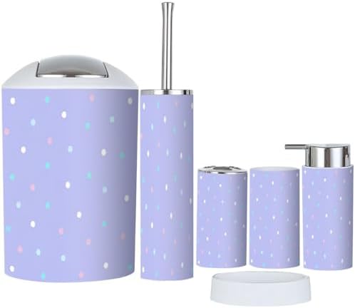 XNGJEMVWXO Cute Functional Bathroom Accessory Set - 6 Piece