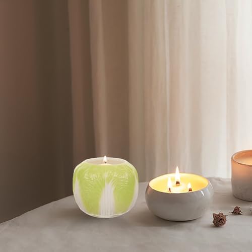 Unique Cabbage Shaped Ceramic Candle Holder for Tea Lights Desktop Centerpiecestylish Durable
