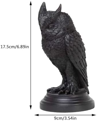 Gothic Owl Candle Stick Holders - Black Resin Decor compliments