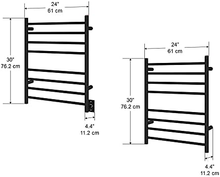 Anonga AN-5383 Matte Black Wall-Mounted Towel Warmer