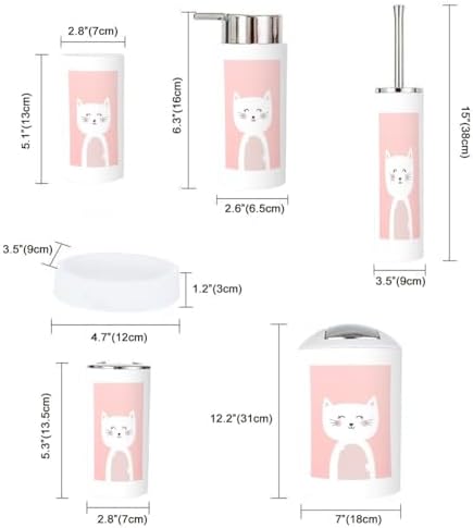 Bathroom Accessories Set 6 Pcs Cute Animal Decor Organizer