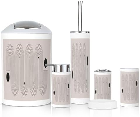 6-Piece Boho Bathroom Set Geometric Handmade Design