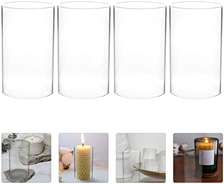 4pc Glass Candle Shade hurricane resistant