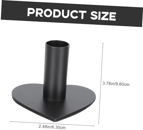 Elegant Black Iron Candle Holder for DJs - Heart-Shaped Compact Candle Rack