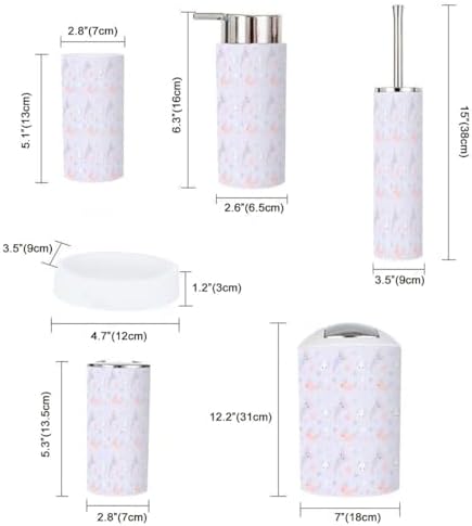 6-Piece Kids Bath Organizer Set with Cute Axolotl Design
