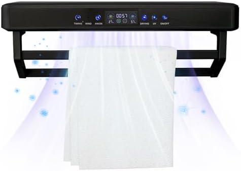 Electric Heated Towel Warmer Rack with Touch Screen and Air Purification