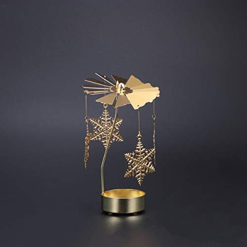 Romantic Rotating Snowflake Candlestick Holder