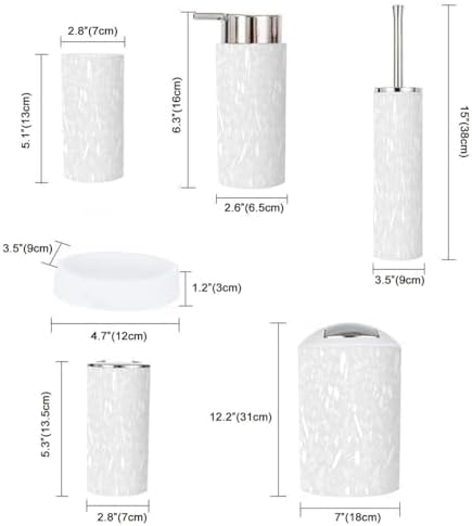 Stylish 6-Piece Bathroom Accessory Set Mathematical Precision Seamless Design