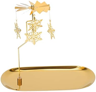 Gilded Snowflake Candleholder for Home Kitchen Rotating Scented Candle Display