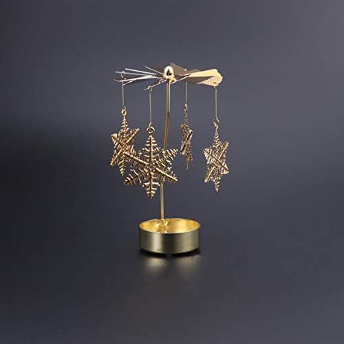 Romantic Rotating Snowflake Candlestick Holder