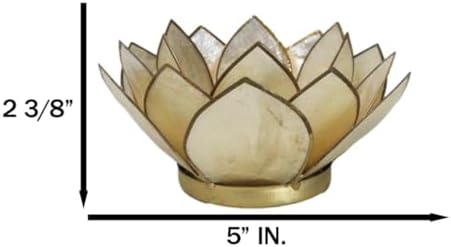 Ebros Hand Crafted Capiz Seashell Lotus Votive Candle Holder