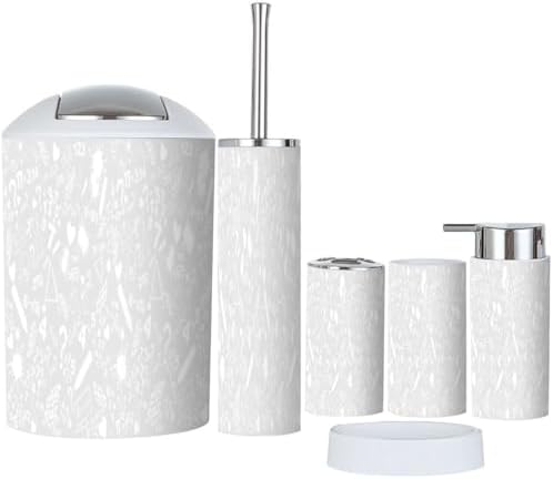 Stylish 6-Piece Bathroom Accessory Set Mathematical Precision Seamless Design