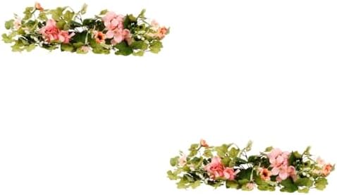 Vibrant 2-Piece Artificial Rose Vine Candle Holders for Weddings