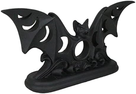 Ebros Gift Gothic Vampires Bat Votive Holder with Moon Phases