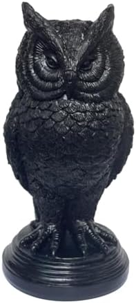 Gothic Owl Candle Stick Holders - Black Resin Decor compliments