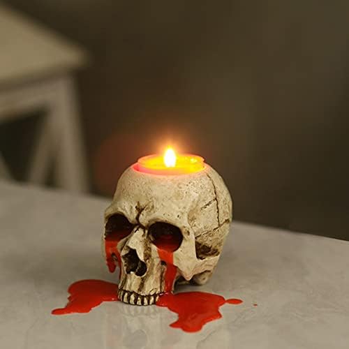 BENEKIY Retro Skull Candle Holder Handmade