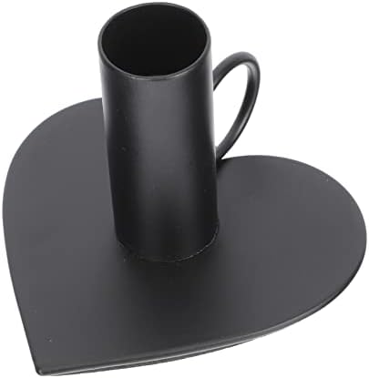 Elegant Black Iron Candle Holder for DJs - Heart-Shaped Compact Candle Rack