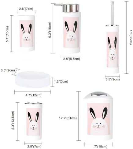 Bathroom Accessories Set with 6 Pcs Wall Art and Storage Solutions