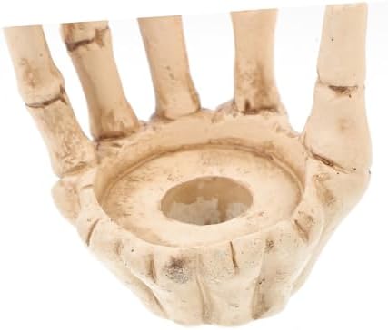 Halloween Skull Candle Holder Resin Skeleton Hand Tea Light Stand