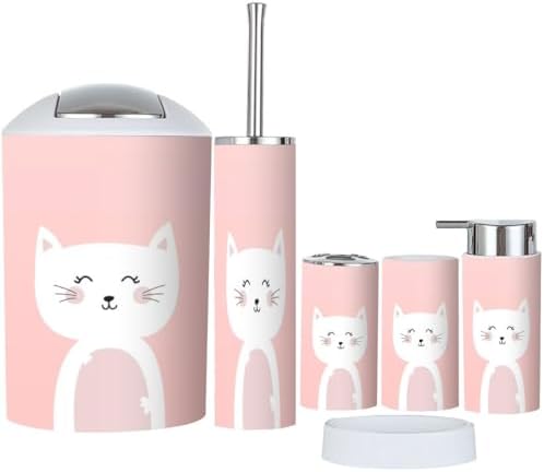 Bathroom Accessories Set 6 Pcs Cute Animal Decor