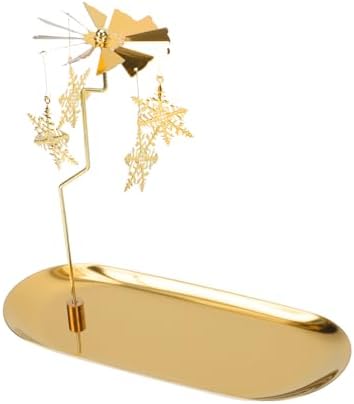 Exquisite Snowflake Candle Holder Rotating Gold Scented Tray