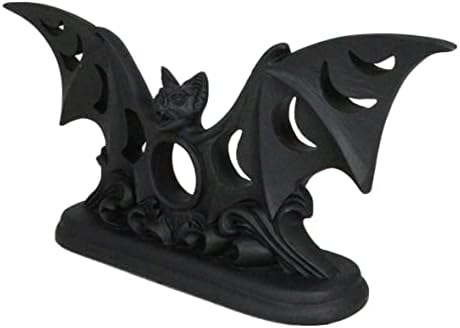 Ebros Gift Gothic Vampires Bat Votive Holder with Moon Phases