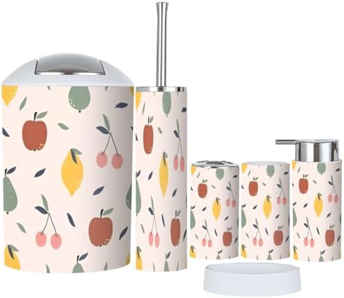6-Piece Rustic Bathroom Accessories Set for Countertops
