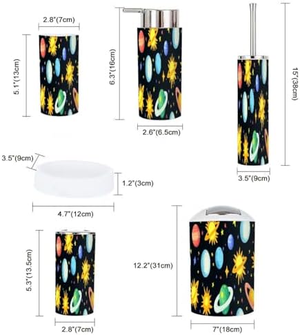 Bath Time Style Boho Space Celestial Meets 6-Piece Bathroom Accessory Set