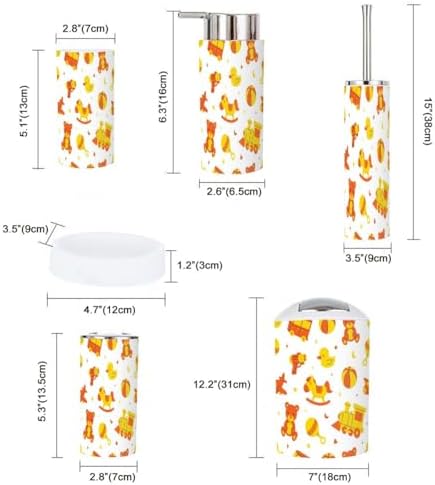 Cute Cartoon Bathroom Accessory Set 6 Piece