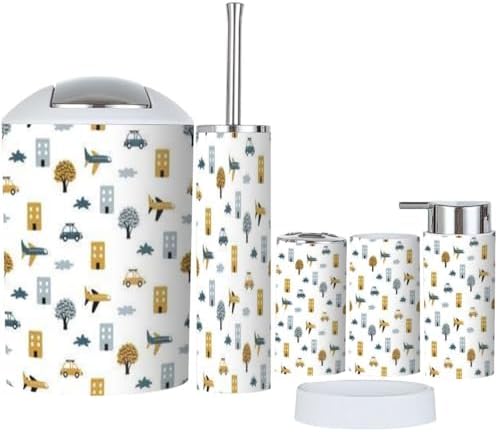 Scandinavian 6 Piece Bathroom Accessory Set