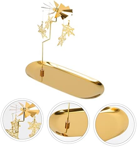 Exquisite Snowflake Candle Holder Rotating Gold Scented Tray