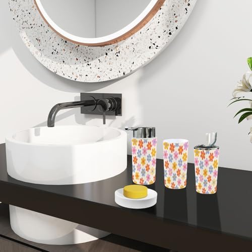 Boho Floral Bathroom Accessory Set 6 Piece