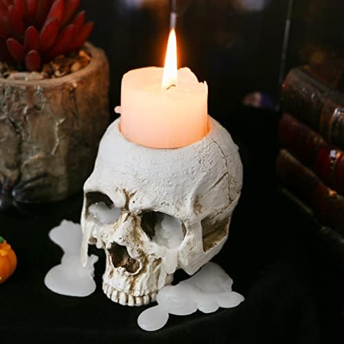 Gothic Skull Candleholder for Halloween