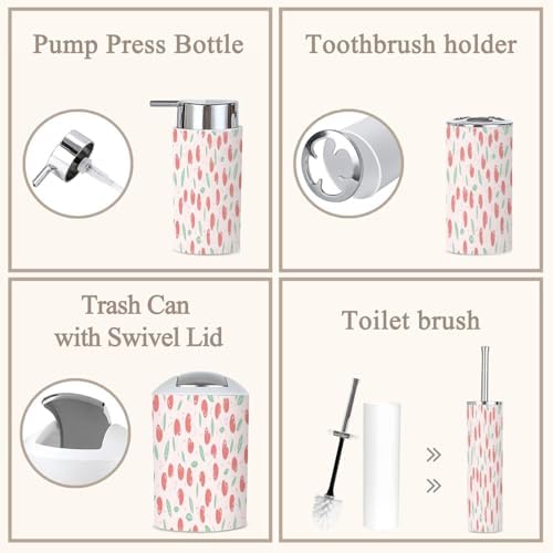 Bathroom Accessories Set Essential Pink Collection