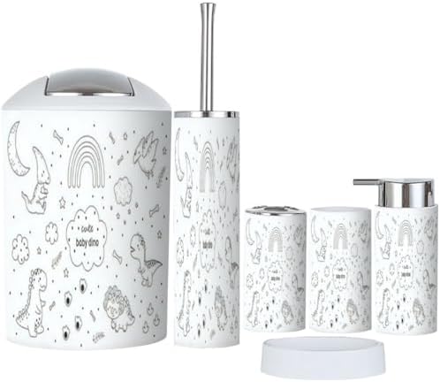 Dinosaur-Themed Bath Accessories for Kids 6-Piece Set