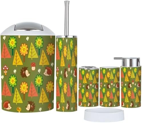 autumn forest bathroom set - 6 piece storage solution