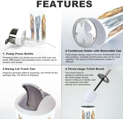XNGJEMVWXO Elephant Lion Bathroom Accessory Set