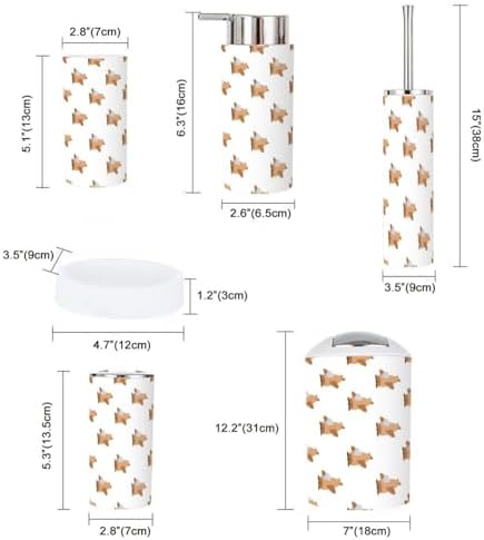 Bathroom Accessory Set 6-Piece Cartoon Airplane Design for Kids