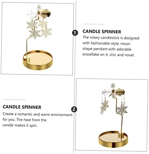 Homoyoyo Rotating Snowflake Candlestick Holder for Christmas Decor