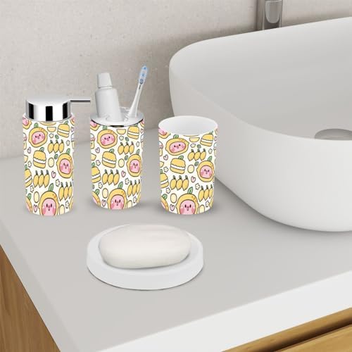 6-Piece Bathroom Accessory Set - Cute Animal-Backed