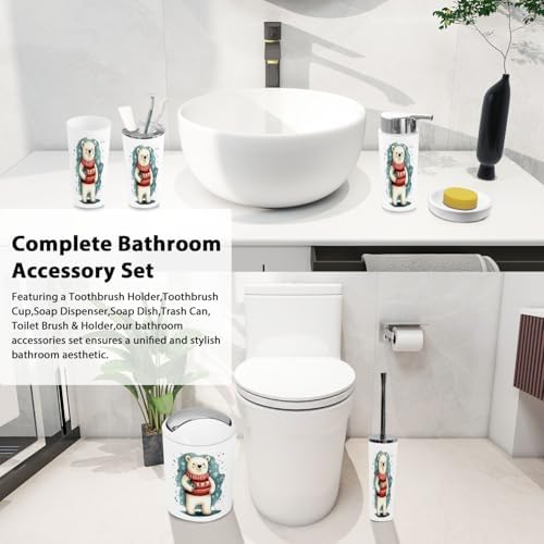 Stylish Eco-Friendly Bathroom Set Bear and Christmas Motif