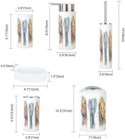 XNGJEMVWXO Elephant Lion Bathroom Accessory Set