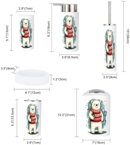 Stylish Eco-Friendly Bathroom Set Bear and Christmas Motif