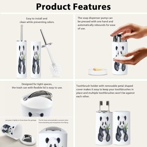 6-Piece Bathroom Accessory Set Sturdy Durable Easy to Clean
