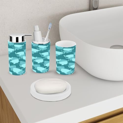 Sturdy Narwhal Borohh Skip 6 Piece Bathroom Set