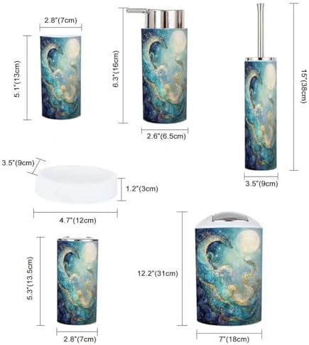 6-Piece Boho Kids Bathroom Accessory Set with Swirls