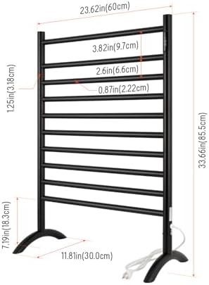 Sturdy Towel Warmer Black stainless Steel